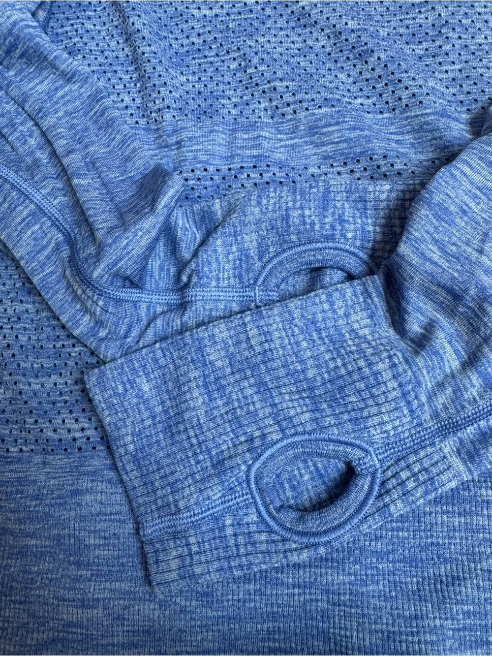 lululemon athletica Heathered Royal Blue Crewneck Long Sleeve Top